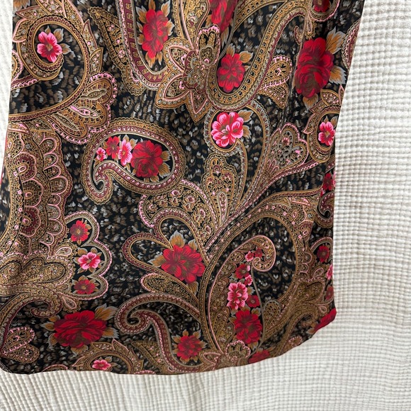 VTG Victoria's Secret Gold Label paisley lingerie lace babydoll satin sexy L - Picture 3 of 8